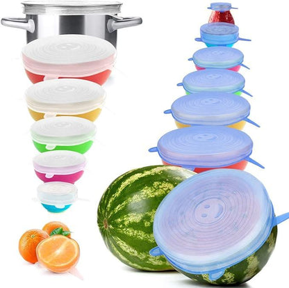 Set de tapas de silicona para ollas y recipientes