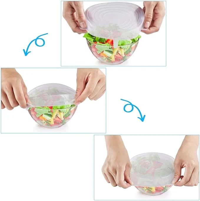 Set de tapas de silicona para ollas y recipientes