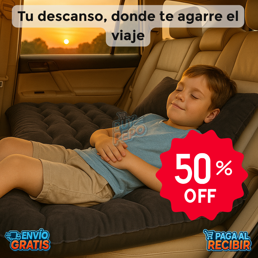 DreamRide™ 🛻 - Colchón Inflable Auto + Compresor 💨