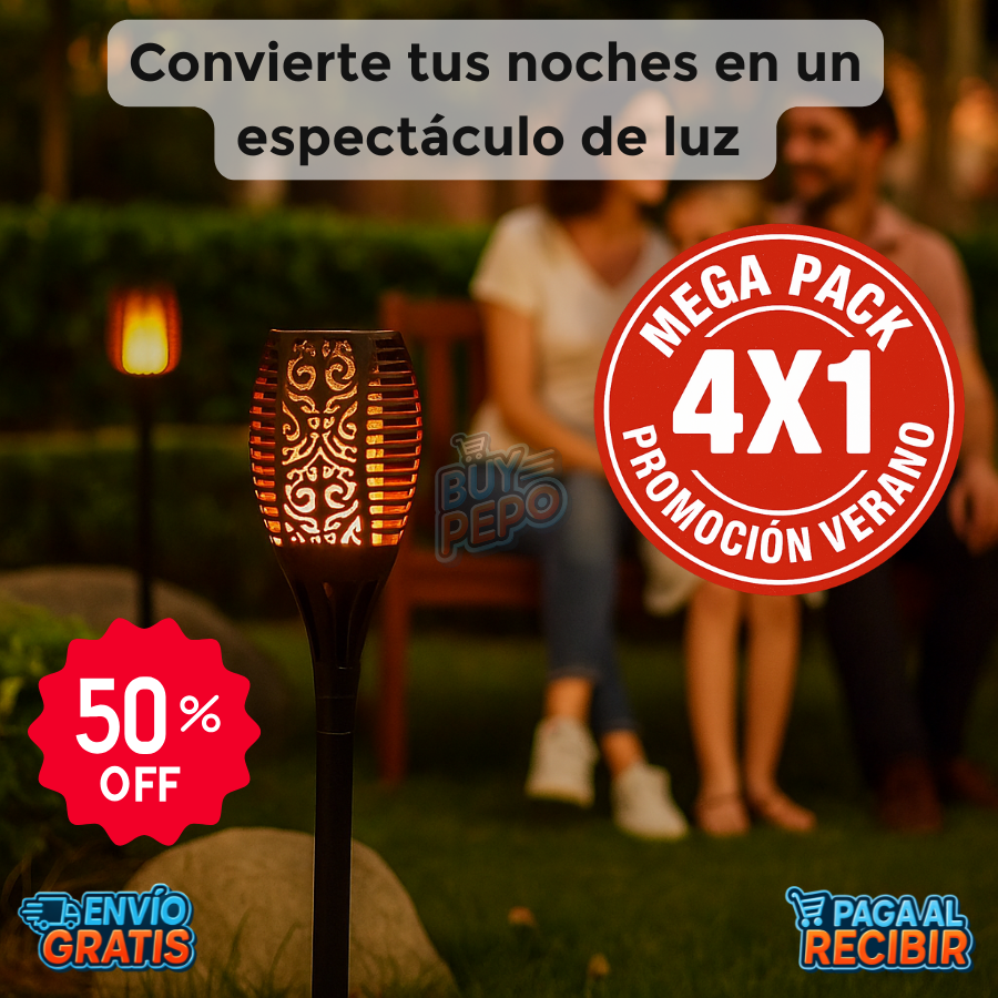 FireGlow™ 🔥 - Antorchas Solares Decorativas PACK 4x1🌙