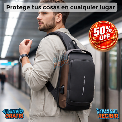 Bandolera 🔒 - Mochila pecho antirrobo USB 🔌