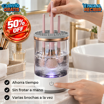 BrushSpin™ 🌀 - Limpiador eléctrico de brochas ✨