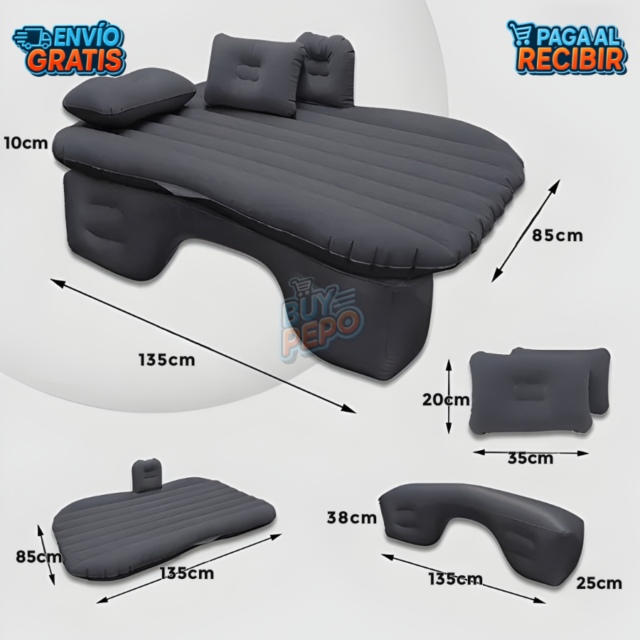 DreamRide™ 🛻 - Colchón Inflable Auto + Compresor 💨