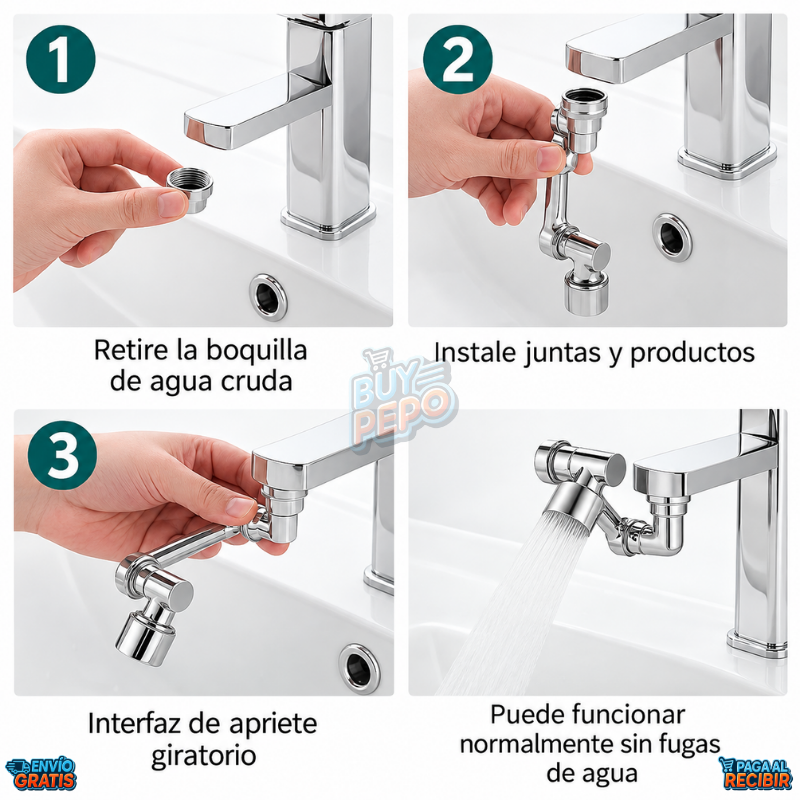 FlowMax™ 💧 - Extensor giratorio 1440° 💧