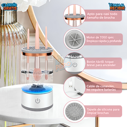 BrushSpin™ 🌀 - Limpiador eléctrico de brochas ✨