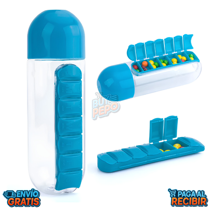 PillSip™ 💊 - Botella con pastillero semanal 💧