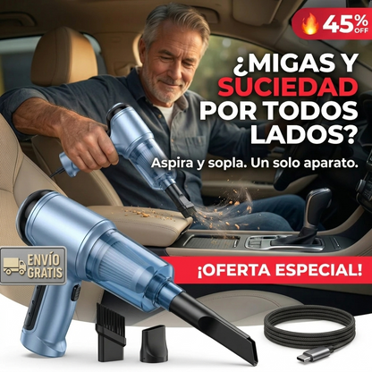Aspiradora Sopladora - 3 en 1 - Sin Cables - Limpia donde nada más llega!