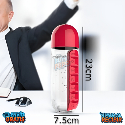 PillSip™ 💊 - Botella con pastillero semanal 💧