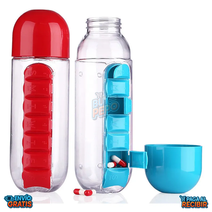 PillSip™ 💊 - Botella con pastillero semanal 💧