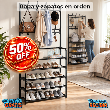ClosetTower™ 👕 - Perchero zapatero 5 niveles 👟