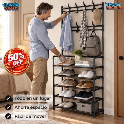 ClosetTower™ 👕 - Perchero zapatero 5 niveles 👟