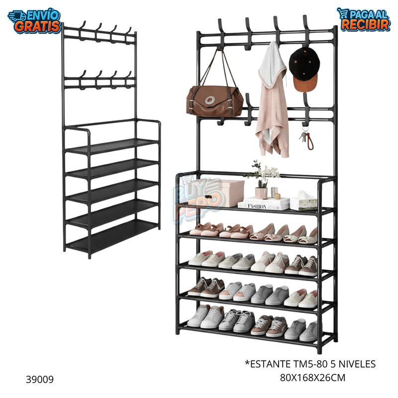 ClosetTower™ 👕 - Perchero zapatero 5 niveles 👟