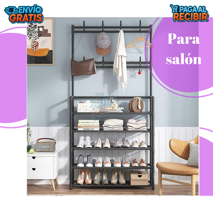 ClosetTower™ 👕 - Perchero zapatero 5 niveles 👟