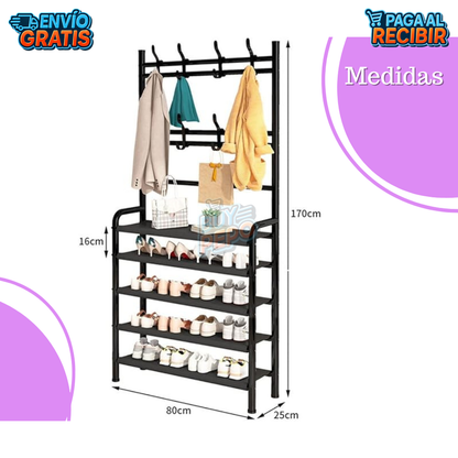 ClosetTower™ 👕 - Perchero zapatero 5 niveles 👟