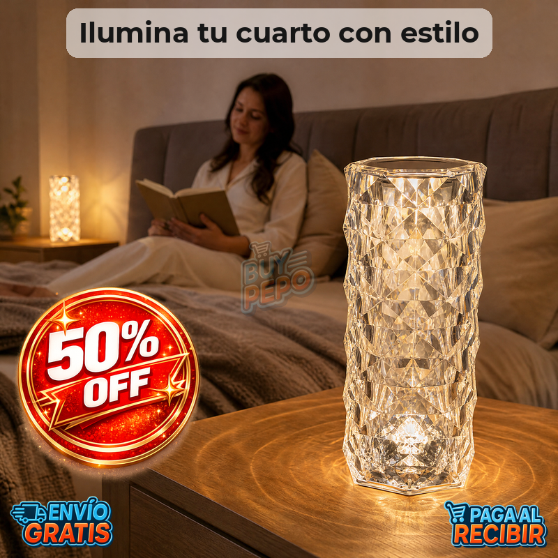 CrystalGlow™ 💎 - Lámpara cristal 16 colores 🌈