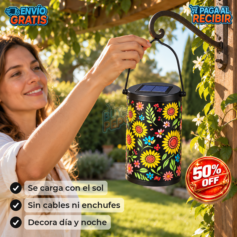 SunBloom™ 🌻 - Lámpara solar floral colgante ☀️