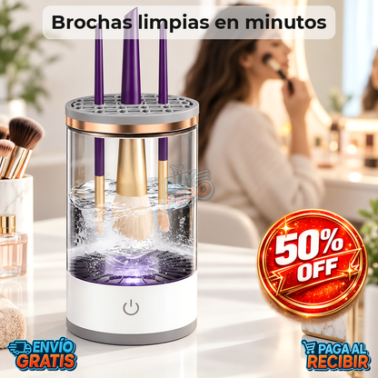 BrushSpin™ 🌀 - Limpiador eléctrico de brochas ✨