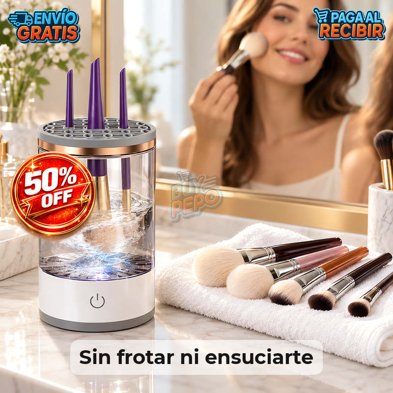 BrushSpin™ 🌀 - Limpiador eléctrico de brochas ✨