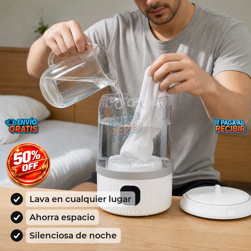 WashPocket™ 🧺 - Mini lavadora portátil recargable 🫧