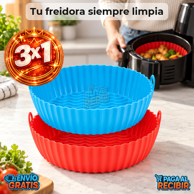 CleanFry™ 🍟 - Molde de silicona plegable ✨