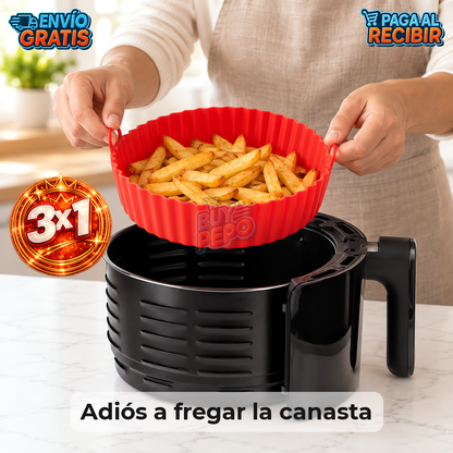 CleanFry™ 🍟 - Molde de silicona plegable ✨