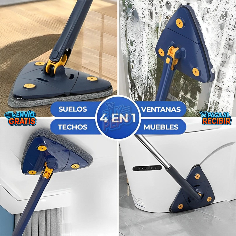 CornerSwipe™ 🧹 - Mopa triangular rotativa 360° 🔄