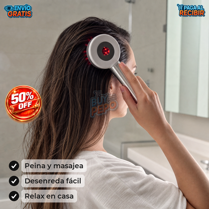 SerenComb™ 💆‍♀️ - Cepillo masajeador eléctrico recargable ✨