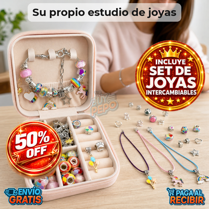 CharmStudio™ 💎 - Kit pulseras con joyero ✨