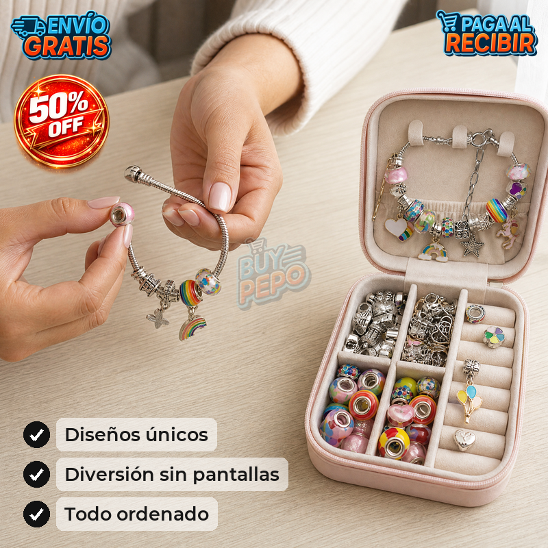 CharmStudio™ 💎 - Kit pulseras con joyero ✨