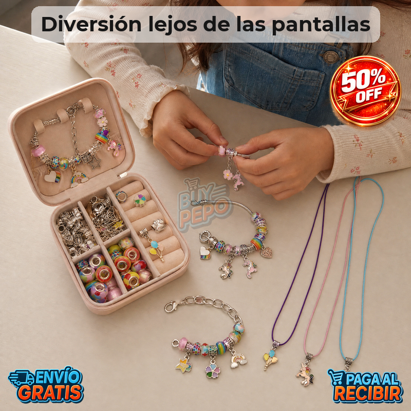 CharmStudio™ 💎 - Kit pulseras con joyero ✨