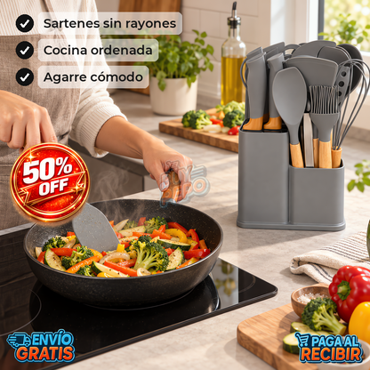 SilkChef™ 🍳 - Set 19 utensilios silicona 🥄