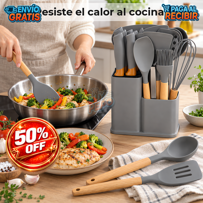 SilkChef™ 🍳 - Set 19 utensilios silicona 🥄