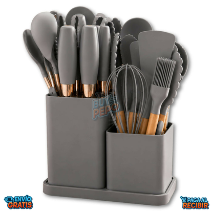 SilkChef™ 🍳 - Set 19 utensilios silicona 🥄